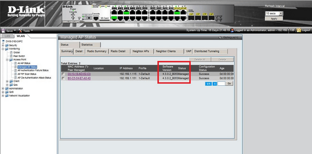 DWS 3160 Upgrade a Managed Access Point via tftp and SSH