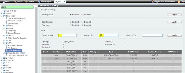 DGS-1510 Series setup the order of stack priority